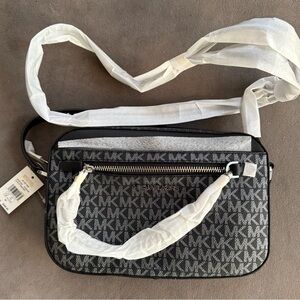 Michael Kors Monogram Black and Gray Shoulder Bag